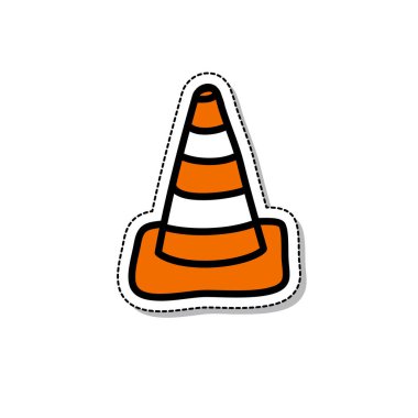 ✓ safety cone color doodle free vector eps, cdr, ai, svg vector  illustration graphic art