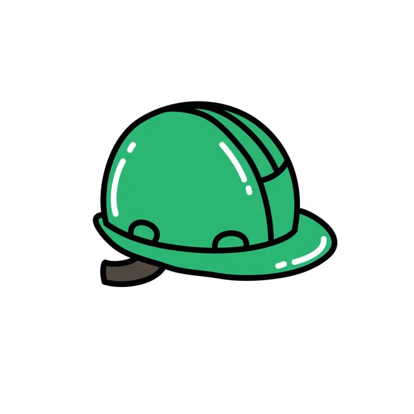 Construction Helmet Doodle Icon Vector Color Illustration — Stock Vector