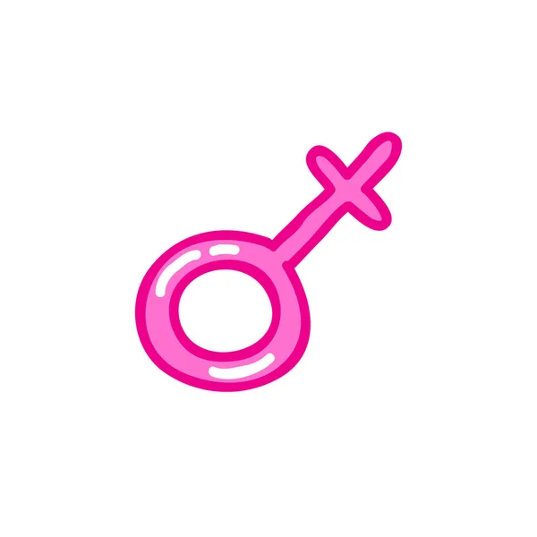 Female Symbol Doodle Icon Vector Color Illustration — Stock Vector