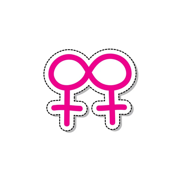 Símbolo Femenino Garabato Icono Vector Ilustración Color — Vector de stock