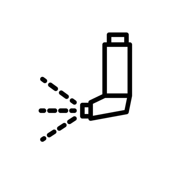 Icône Ligne Inhalateur Asthme Illustration Simple Vectorielle — Image vectorielle