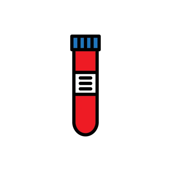 Εικονίδιο Σωλήνα Δοκιμής Αίματος Διανυσματική Έγχρωμη Απεικόνιση — Διανυσματικό Αρχείο