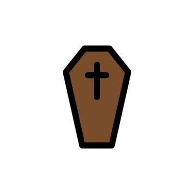 Tabut çizgisi simgesi, vektör basit illüstrasyon