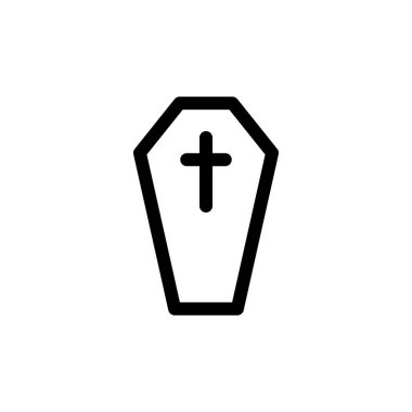 Tabut çizgisi simgesi, vektör basit illüstrasyon