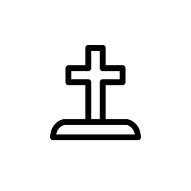 mezar çizgisi simgesi, vektör basit çizim