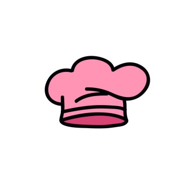 Şef şapka karalama simgesi, vektör basit illüstrasyon