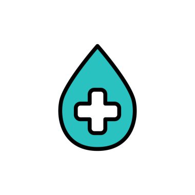 Alkol jeli, el dezenfektanı düz simge, vektör rengi çizimi