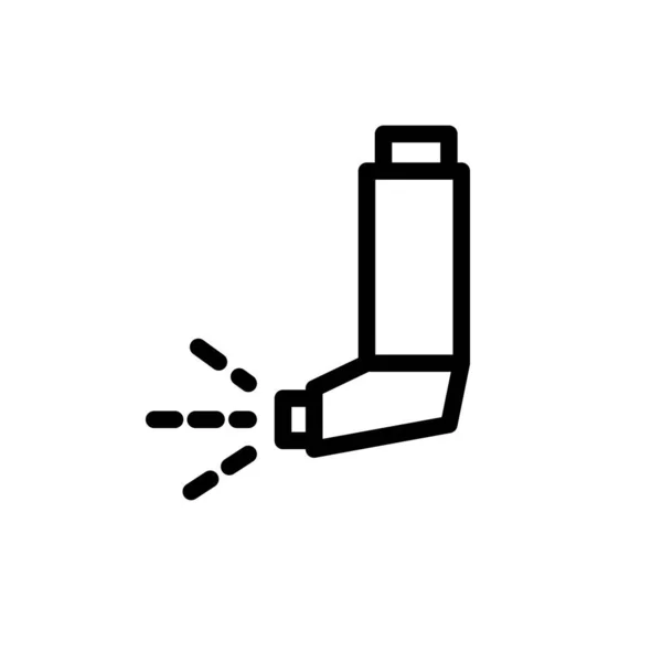 Asthma Inhaler Line Icon Vector Simple Illustration — Stock Vector