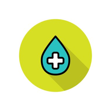 Alkol jeli, el dezenfektanı düz simge, vektör rengi çizimi