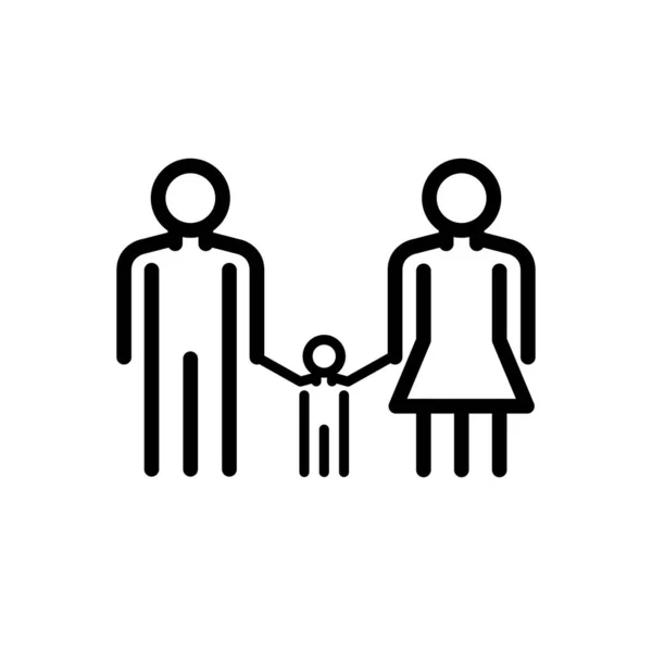 Familienzeilensymbol Vektor Einfache Illustration — Stockvektor