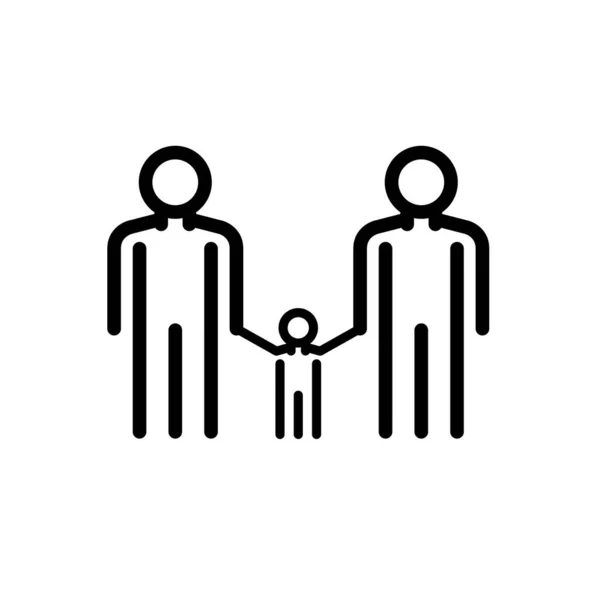 Familienzeilensymbol Vektor Einfache Illustration — Stockvektor