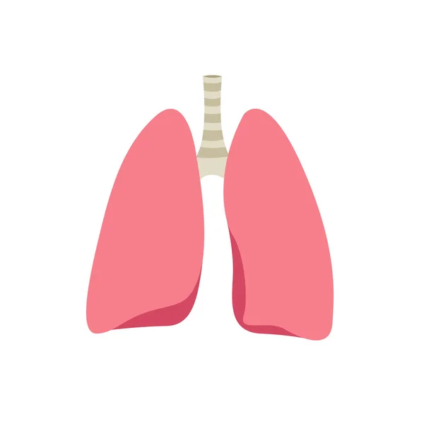 Pulmones Humanos Icono Plano Vector Ilustración Color — Archivo Imágenes Vectoriales