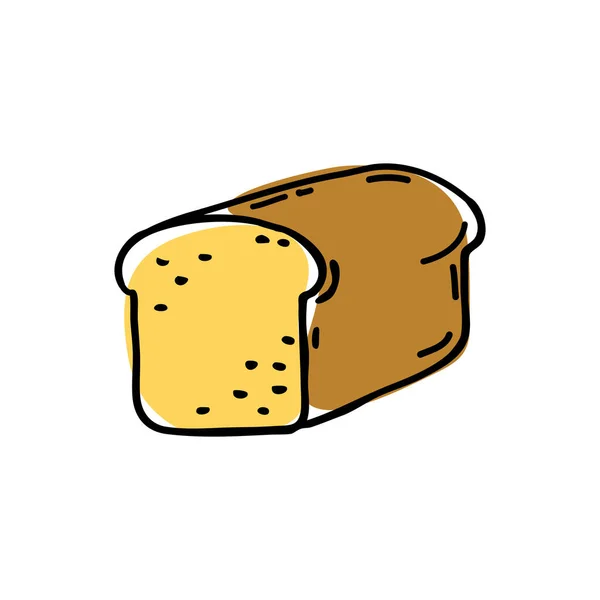 Brot-Doodle-Symbol, Vektorillustration — Stockvektor