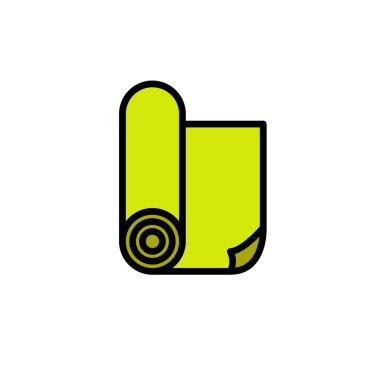 yoga mat çizgisi simgesi, vektör illüstrasyonu