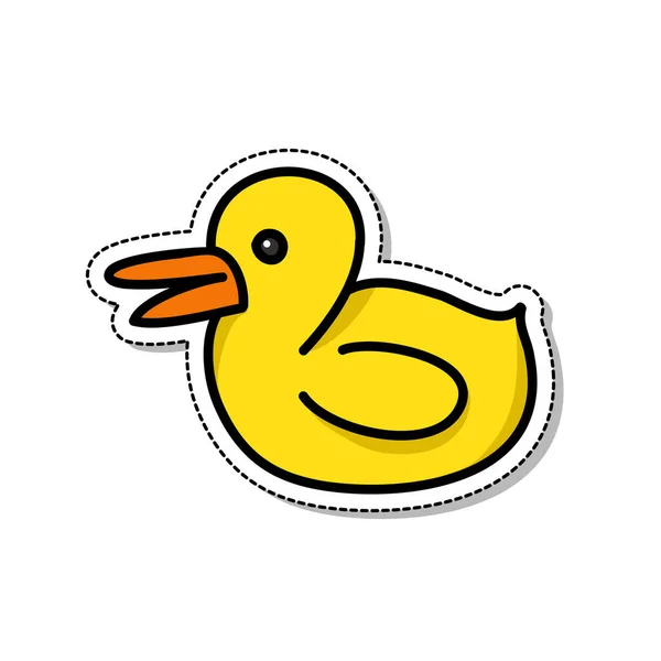 Rubber eend doodle icoon, vector illustratie — Stockvector