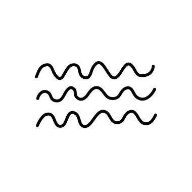 Dalga karalama simgesi, vektör çizgisi çizimi