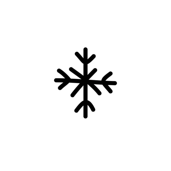 Schneeflocken Doodle Symbol Vektorlinien Illustration — Stockvektor