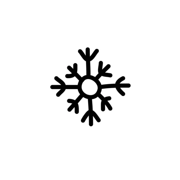 Copo Nieve Garabato Icono Línea Vectorial Ilustración — Vector de stock