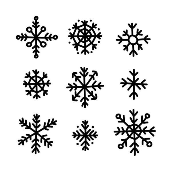 Copo Nieve Garabato Icono Línea Vectorial Ilustración — Vector de stock