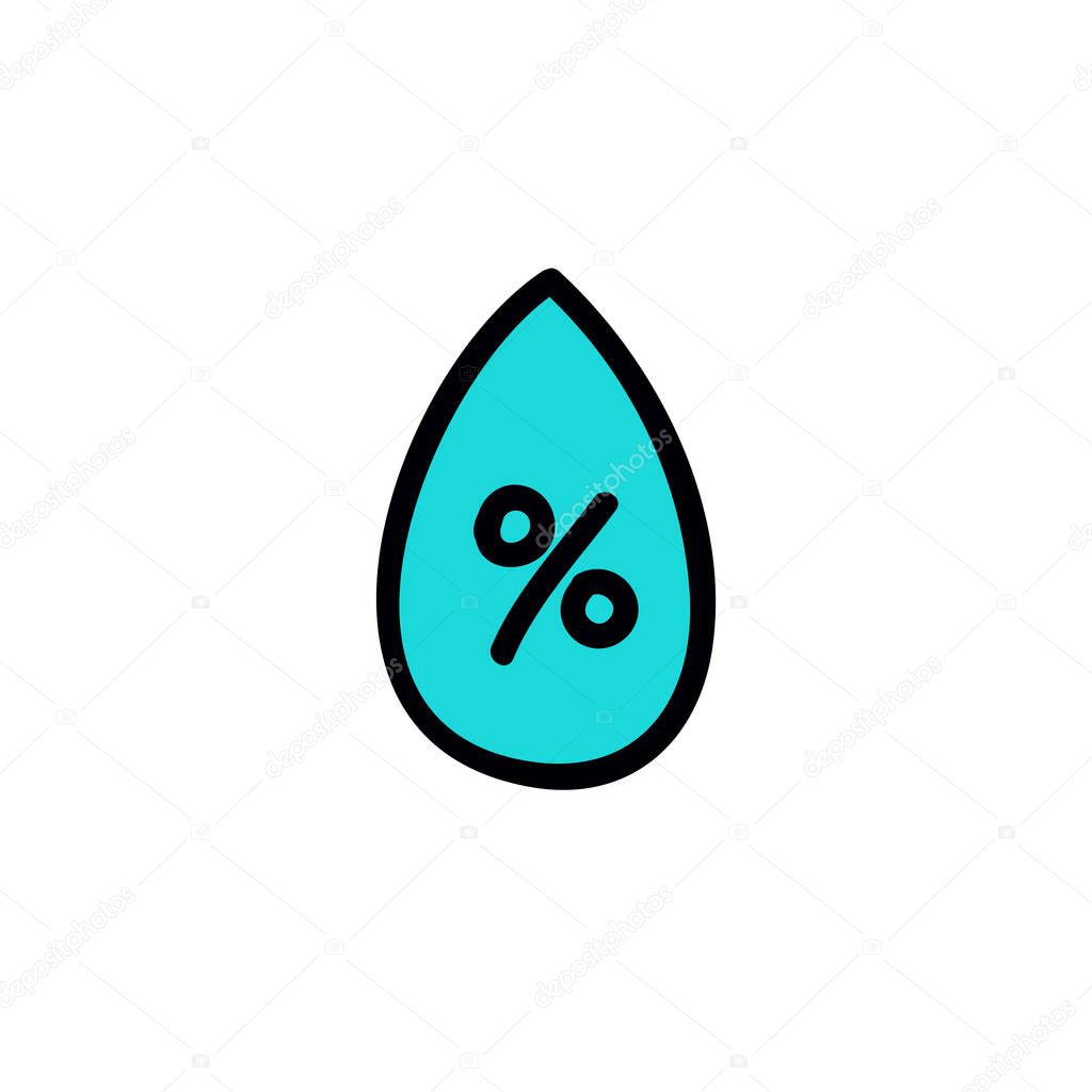 air humidity doodle icon, vector color illustration