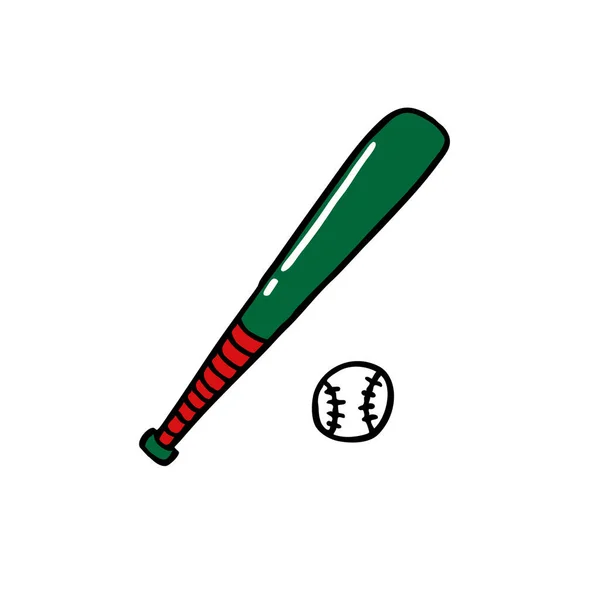 Baseball Doodle Symbol Vektorfarbabbildung — Stockvektor