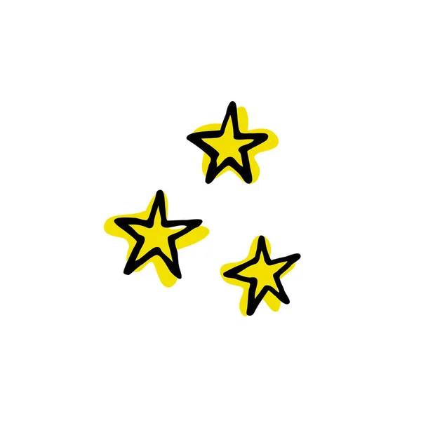 Estrellas Garabato Icono Vector Ilustración Color — Vector de stock