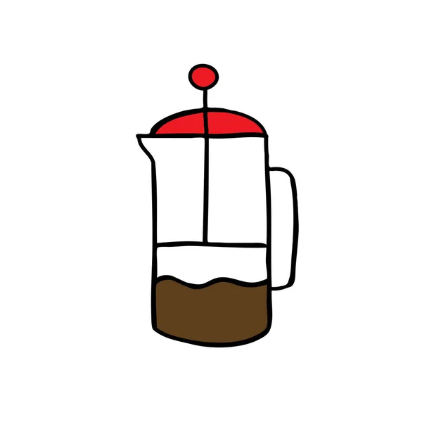 Máquina Café Doodle Ícone Ilustração Cor Vetorial — Vetor de Stock