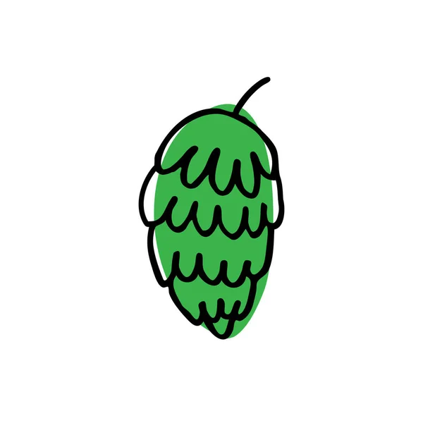 Hops Doodle Icon Vector Color Illustration — 스톡 벡터