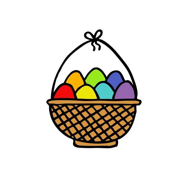 Icona Dello Scarabocchio Delle Uova Pasqua Illustrazione Colori Vettoriale — Vettoriale Stock