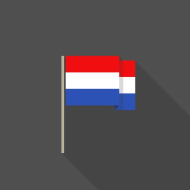 Hollanda bayrağı düz simge, vektör renk illüstrasyonu