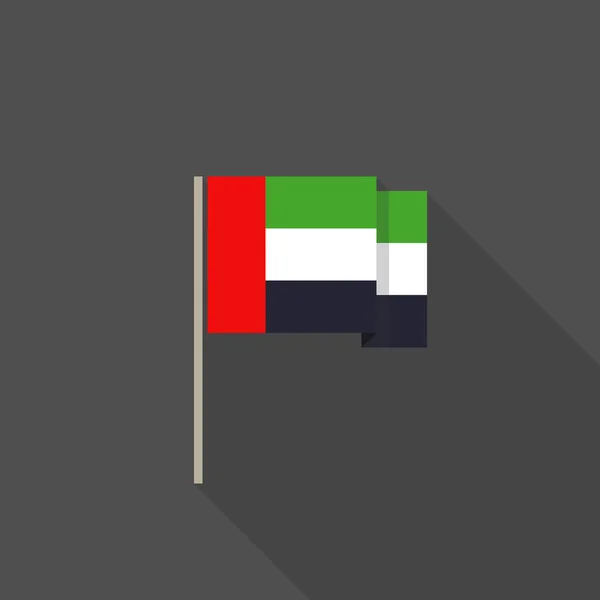 Flagge Der Vereinigten Arabischen Emirate Flaches Symbol Vektorfarbenillustration — Stockvektor