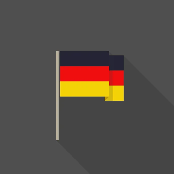 Drapeau Allemagne Icône Plate Illustration Vectorielle Couleur — Image vectorielle