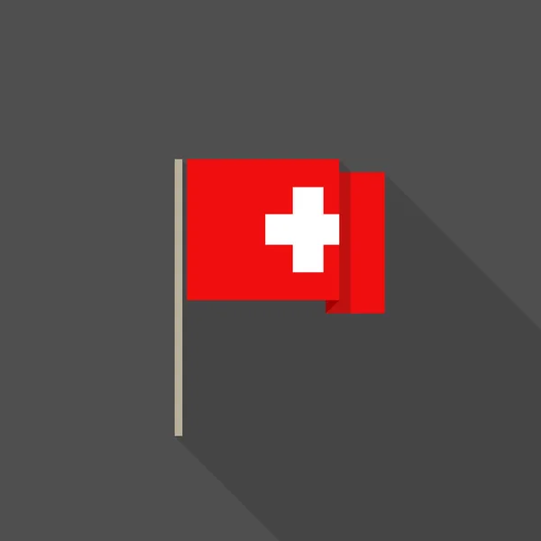 Bandera Suiza Icono Plano Vector Color Ilustración — Vector de stock