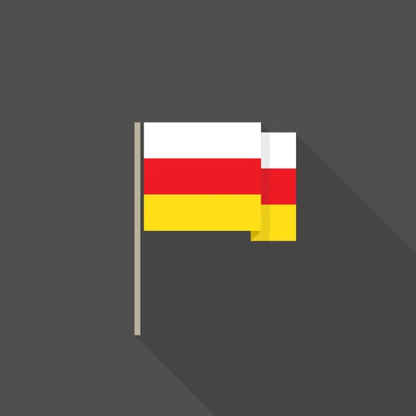 Bendera Dari Ikon Datar Ossetia Selatan Ilustrasi Warna Vektor - Stok Vektor