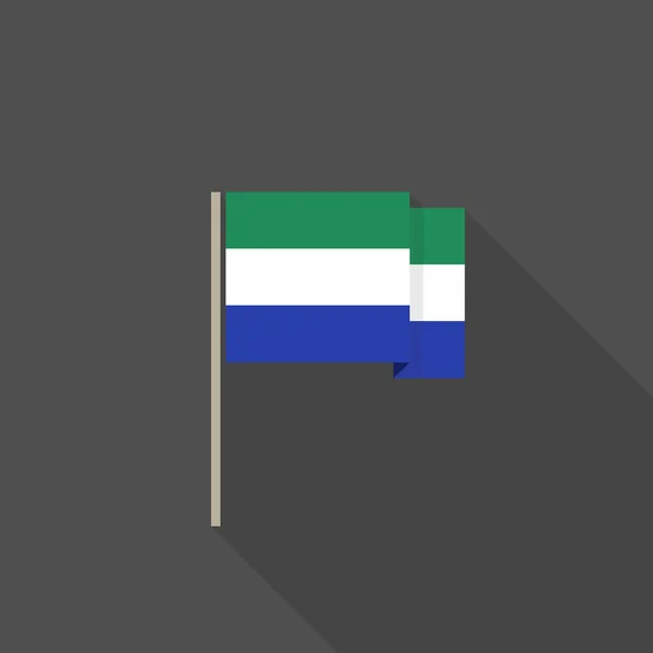 Flagge Von Sierra Leone Flaches Symbol Vektorfarbenillustration — Stockvektor