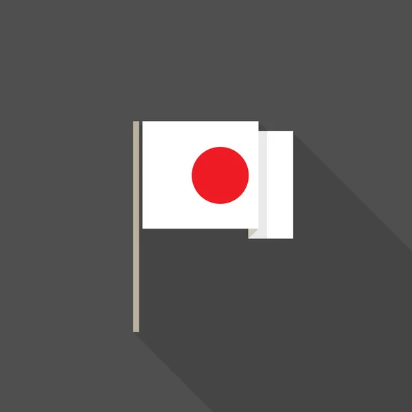Bandeira Japão Ícone Plano Ilustração Cor Vetorial —  Vetores de Stock
