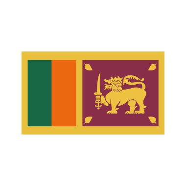 Sri Lanka düz simgesi bayrağı, vektör rengi illüstrasyonu