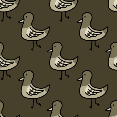 güvercin dikişsiz karalama deseni, vektör renk çizimi