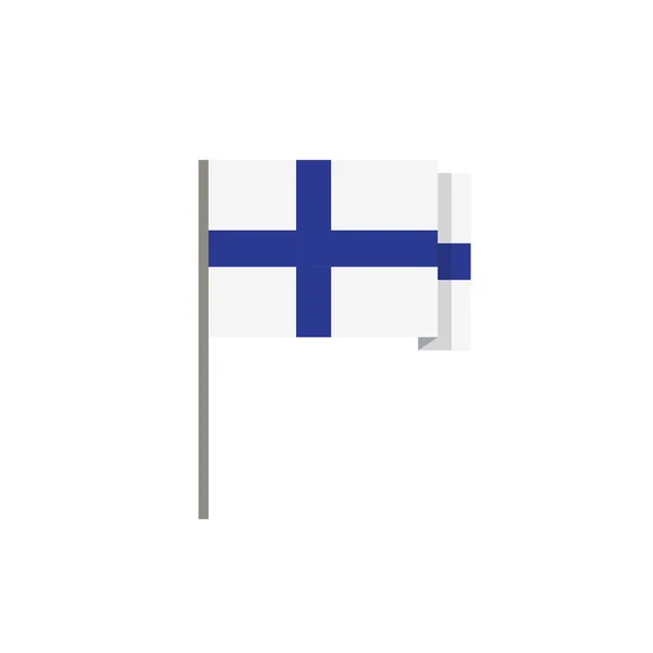 Bandera Finlandia Icono Plano Vector Color Ilustración — Vector de stock