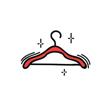 giysi askısı karalama simgesi, vektör rengi çizimi