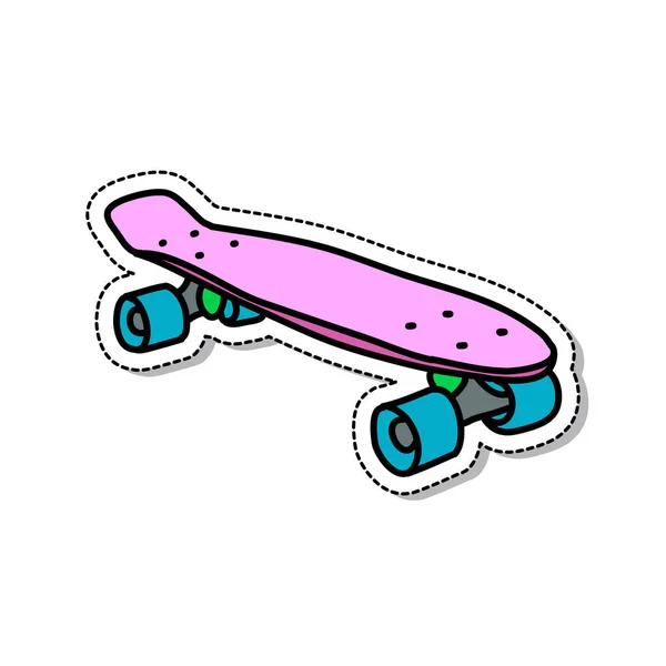 Penny Board Doodle Icon Ilustração Cor Vetorial —  Vetores de Stock