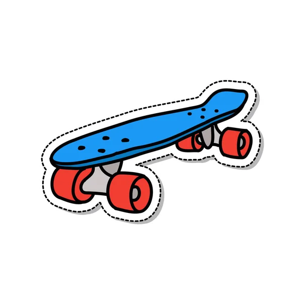 Penny Board Doodle Icon Illustrazione Colori Vettoriale — Vettoriale Stock