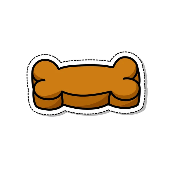 Galletas Para Mascotas Garabato Icono Vector Color Ilustración — Vector de stock