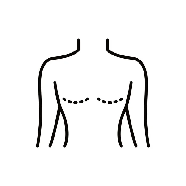 Mastectomy Line Icon Vector Simple Illustration — Stock Vector