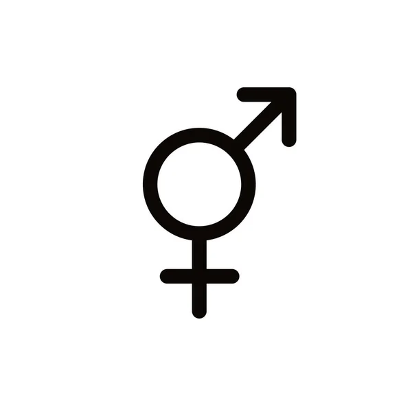 Transgender Symbol Line Icon Vector Simple Illustration — Stock Vector