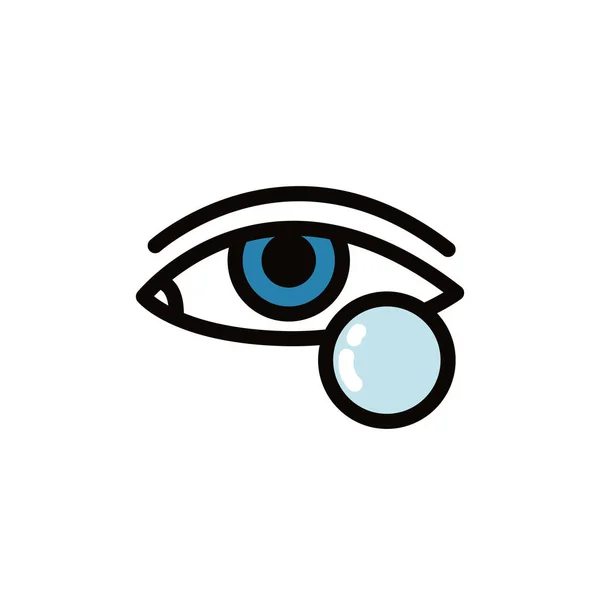 Liniensymbol Für Kontaktlinsen Vektorfarbabbildung — Stockvektor