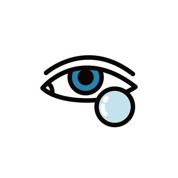 Contactlenzen Lijn Pictogram Vector Kleur Illustratie — Stockvector