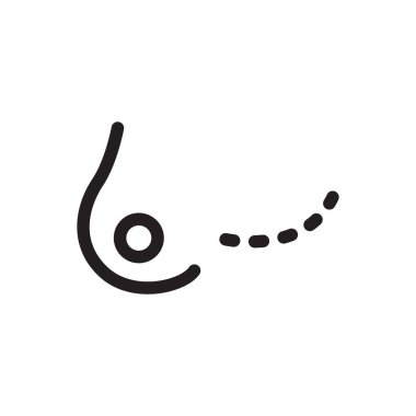 Kadın göğüs cerrahisi simgesi, vektör basit illüstrasyon