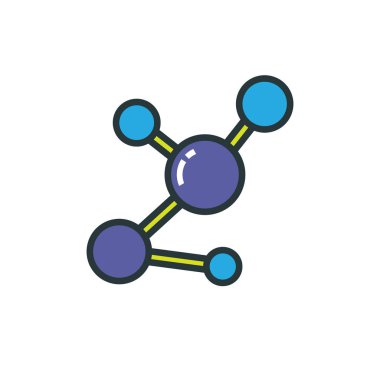 Molekül çizgi simgesi, vektör basit illüstrasyon