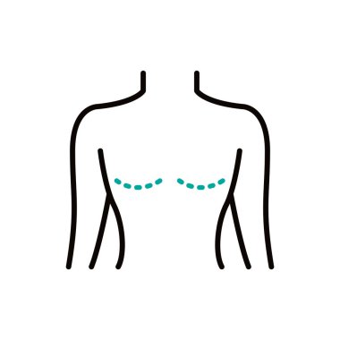 mastektomi çizgi simgesi, vektör basit illüstrasyon